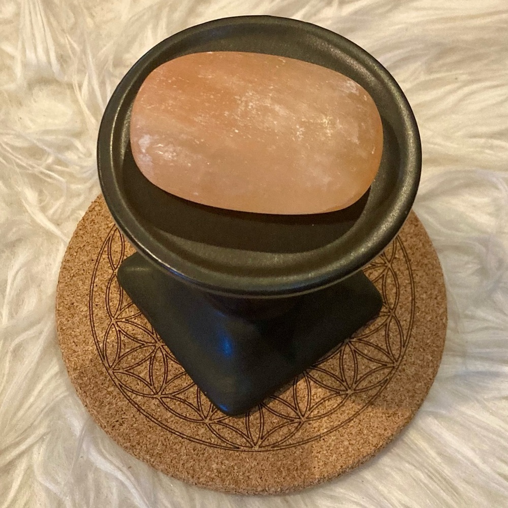 Peach Selenite Palm Stone